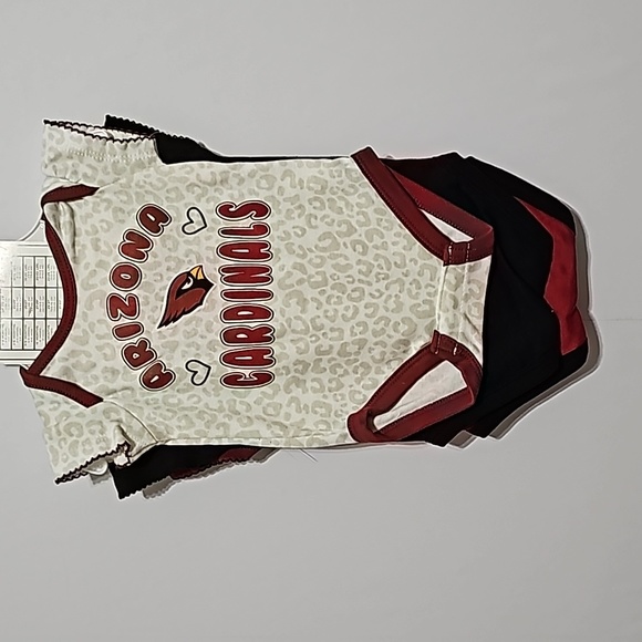 0-3m NFL AZ Cardinals 3 Piece Onesie Set - Picture 5 of 10